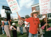 Protesters at Springtime festival - Tallahassee, Florida