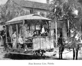 Palatka and Heights Street Railway Company's mule-drawn streetcar