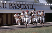 Florida State University baseball team taking the field
