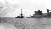 Salvaging of a torpedoed ship