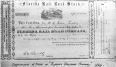 Florida Railroad stock certificates