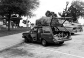 College kids at I-75 rest stop enroute to Florida beaches