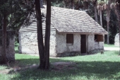 Reconstructed tabby slave cabin at Kingsley Plantation State Historic Site - Fort George Island, Florida