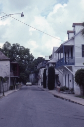 Looking down Saint Francis Street - Saint Augustine, Florida