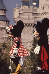 Mickey and Minnie Mouse in front of the castle - Walt Disney World, Florida.