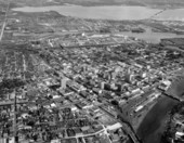 Aerial view showing a section of Tampa - Hillsborough County, Florida.