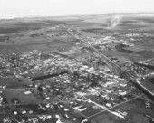 Aerial view showing the town of Belle Glade - Palm Beach County, Florida.