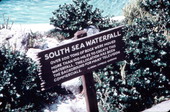 Sign telling story of the waterfalls - Winter Haven, Florida