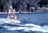 Water skiers perform precision water skiing - Winter Haven, Florida