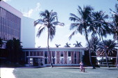 Backside of the main grandstand and club house at Gulfstream Park - Hallendale Beach, Florida