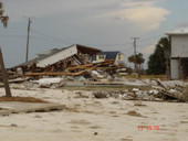 View of house demolished by Hurricane Dennis - Alligator Point, Florida