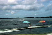 Water skiers perform at Cypress Gardens - Winter Haven, Florida