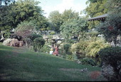 Children enjoy the Japanese garden on Watson Island - Miami, Florida