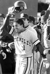 FSU baseball player Luis Alicea acknowledges the crowd - Tallahassee, Florida