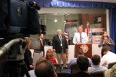 Governor Jeb Bush speaking during annual hurricane briefing at the Emergency Operations Center - Tallahassee, Florida.