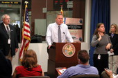 Governor Jeb Bush speaking during annual hurricane briefing at the Emergency Operations Center - Tallahassee, Florida.