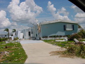 View of house damaged during Hurricane Charley - Punta Gorda, Florida