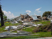 View of home destroyed by Hurricane Charley - Punta Gorda, Florida