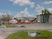 View of boats at the Gator Creek Marina damaged by Hurricane Charley - Punta Gorda, Florida