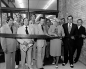 Broward County sheriff Ken Jenne (center) at ribbon cutting ceremony for store opening - Fort Lauderdale, Florida.