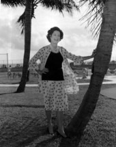 Portrait of actress Kitty Carlisle at the Lago Mar Country Club - Fort Lauderdale, Florida.