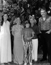 Tonight Show announcer Ed McMahon posing with his family at Lago Mar Country Club - Fort Lauderdale, Florida.