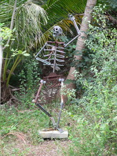 Skeleton sculpture by Jim Racchi - Key West, Florida .