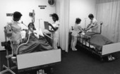 Respiratory therapy at the Miami-Dade Community College Medical Center.