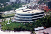 Bird's eye view of the Haskell Building located at 111 Riverside Avenue - Jacksonville, Florida .