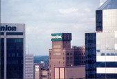 Aerial view of the Barnett Bank building and the rest of Jacksonville's downtown - Jacksonville, Florida