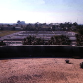View looking over part of a sewage treatment facility