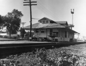 View of the railroad depot in Lake Alfred, Florida.