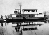 View of the Roseada steamboat in Kissimmee, Florida.