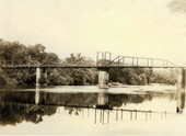 View of the swing bridge over the Suwannee River at Luraville, Florida.