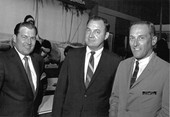 Florida Governor Claude Kirk, center, with men at the Florida Showcase in New York City.