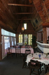 Dining room at the historic Chalet Suzanne in Lake Wales, Florida.