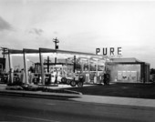 Pure Oil Co. gas station on Collins Ave at 185th St in Sunny Shores, Florida.