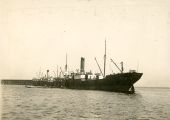 Loading lumber from open sea - Pensacola, Florida.