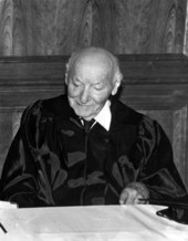 Portrait of author Isaac B. Singer.