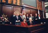 Former Republican leaders assembled with House Speaker Tom Feeney for a group portrait.