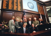 Former House Speakers assembled with Florida House Speaker Tom Feeney for a group portrait in Tallahassee, Florida.