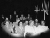View showing women sitting in the audience.