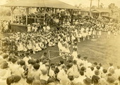 Scene from the first "Orange Bowl" festival at Moore Park in Miami, Florida.