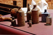 "Some of the artifacts taken from the well at new courthouse construction site."