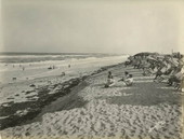 January bathing scene at the Indialantic By-The-Sea beach near Melbourne, Florida.
