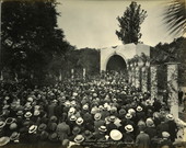 Crowd enjoying concert at the band shell on the Tampa Bay Hotel grounds - Tampa, Florida.