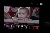 Scoreboard showing a young fan at the 2008 FSU football game versus Western Carolina University at Doak Campbell Stadium in Tallahassee, Florida.
