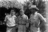 Everglades swamp guide George Espenlaub, Seminole Indian Charlie Cypress and Dutch novelist and playwright Jan de Hartog.