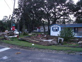 Hurricane Dennis debris at Patton Avenue and Bay Street in Franklin County.