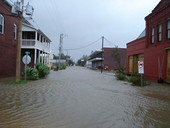Street flooding in Apalachicola during Hurricane Dennis.